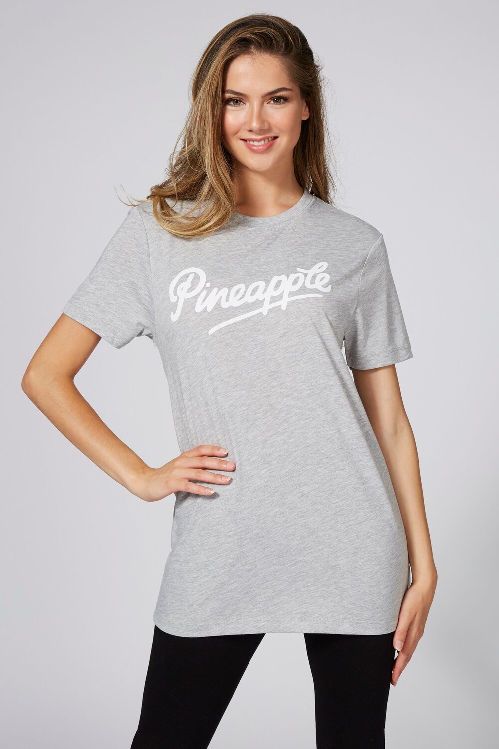 

Футболка с черным логотипом Pineapple, серый, Черный, Футболка с черным логотипом Pineapple, серый