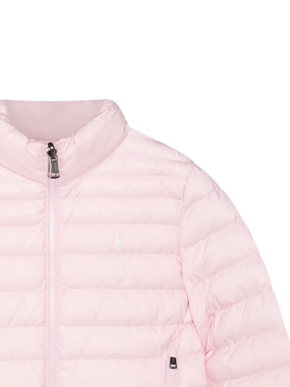 Стеганый пуховик на молнии POLO RALPH LAUREN KIDS, розовый — фото 3