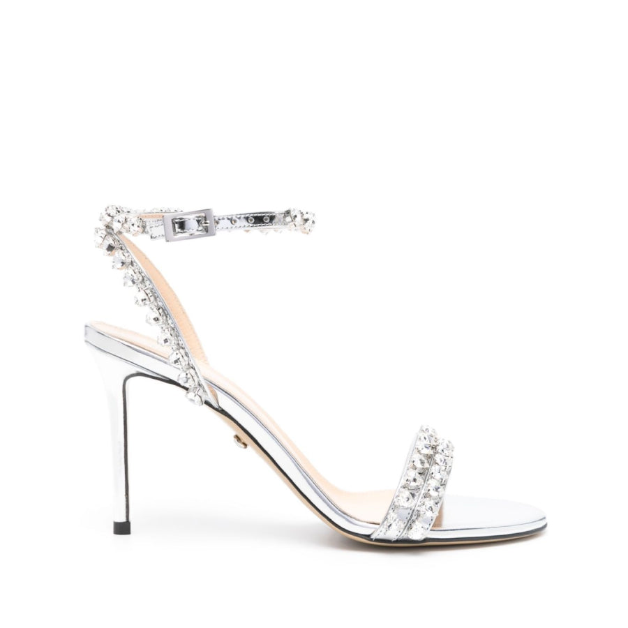 Mach & Mach Crystal Heart Embellished 95Mm Heel Sandal, серый