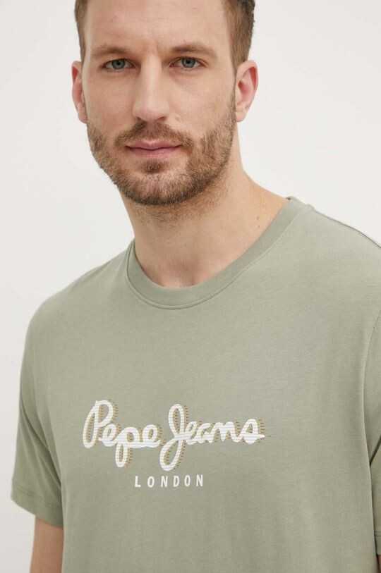 

Хлопковая футболка Pepe Jeans, зеленый
