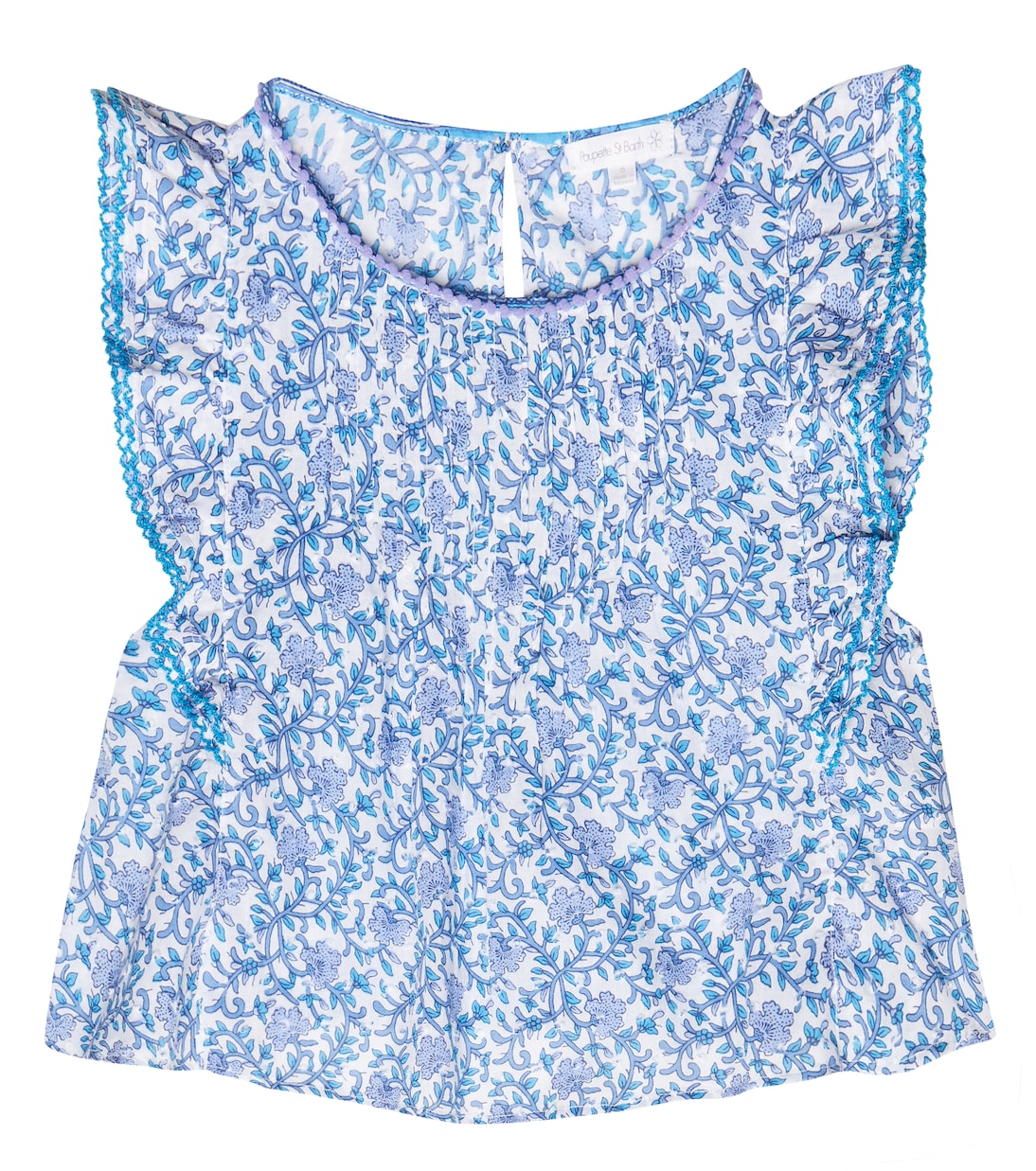 

Топ с цветочным принтом янтаря Poupette St Barth Kids, Blue Mistral