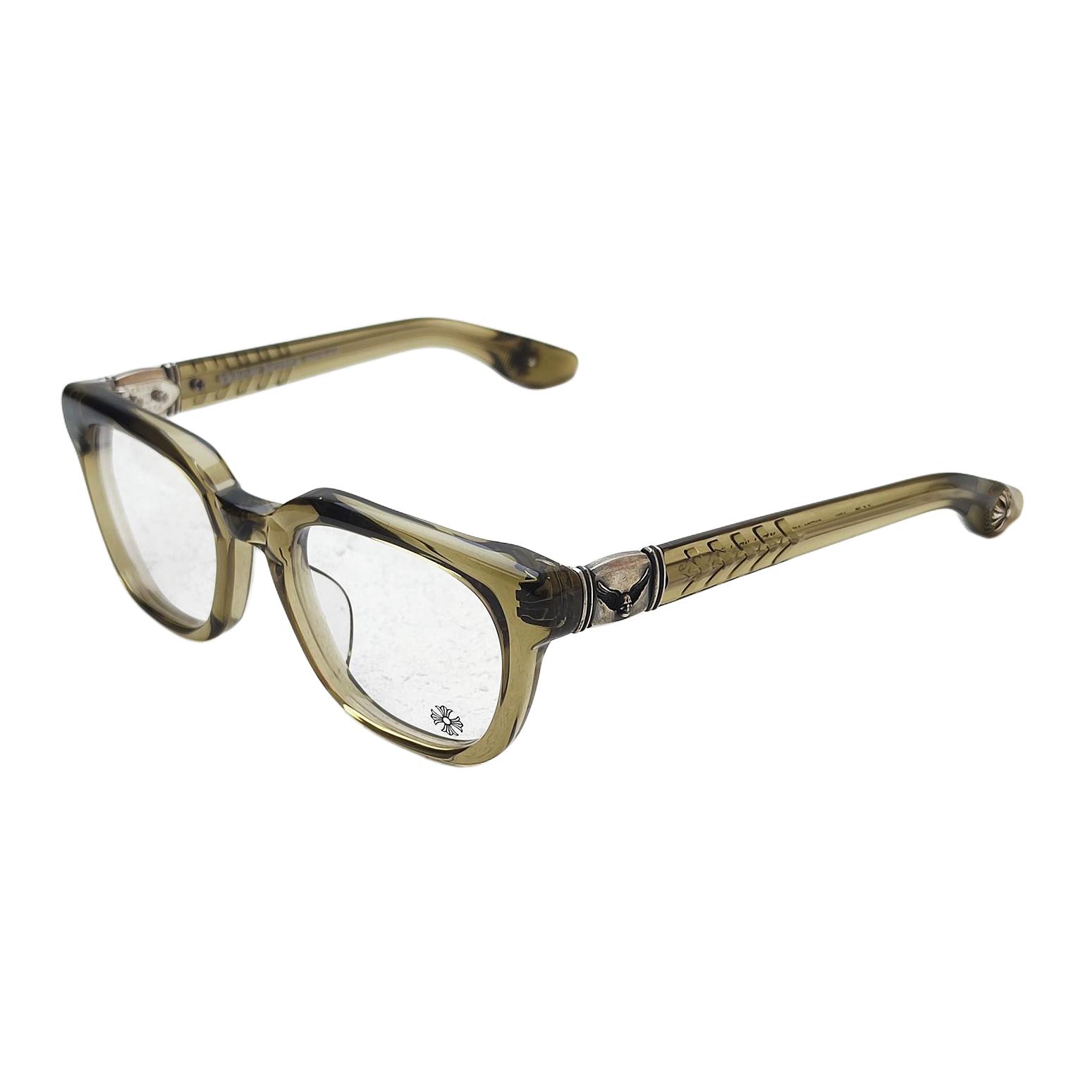 

Chrome Hearts Серебряные квадратные очки унисекс чайно-коричневого цвета, Tea Brown