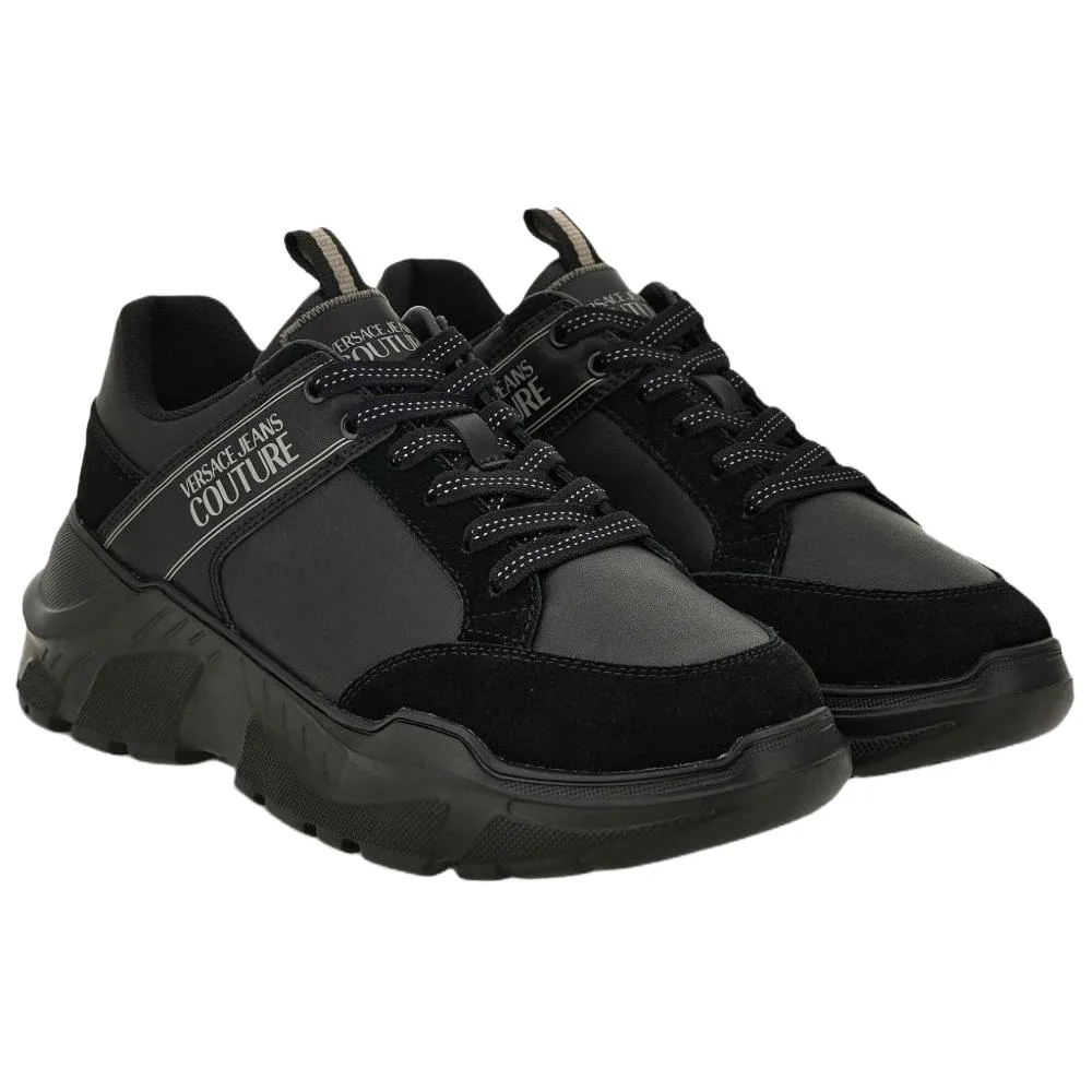VERSACE JEANS COUTURE Мужские черные кроссовки low top — фото 4