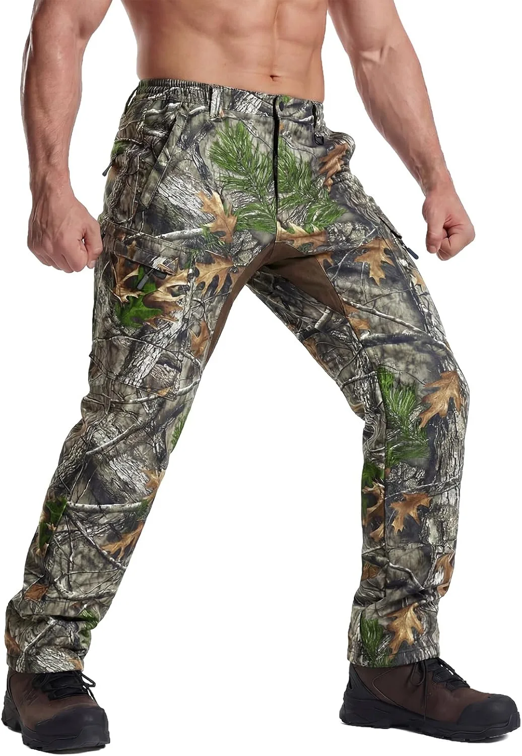 

Мужские тактические штаны Loogu с флисовой подкладкой, камуфляж, ветрозащитные