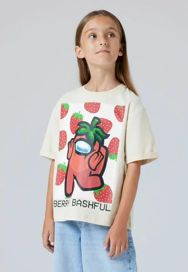 Футболка Name It among us print t-shirt, цвет миндальное молоко — фото 2