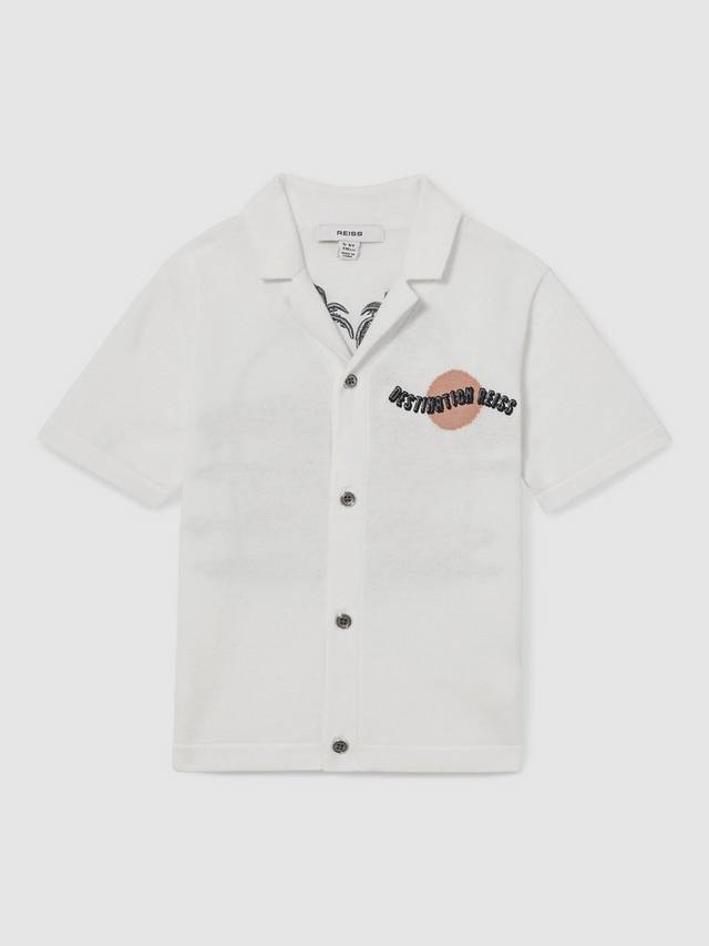 

Детская футболка Mykos с коротким рукавом Reiss, Off White