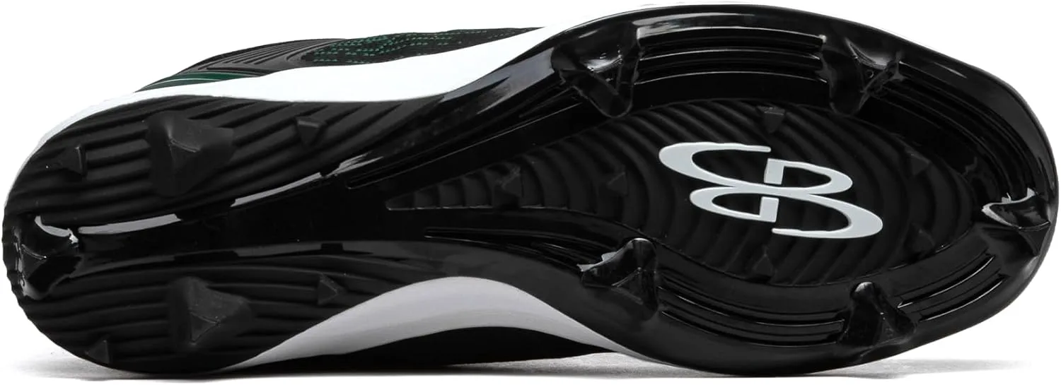 Мужские бутсы Boombah Viper Pureknit с литой подошвой - Status - Разные цвета - Разные размеры, черный/темно-зеленый — фото 3