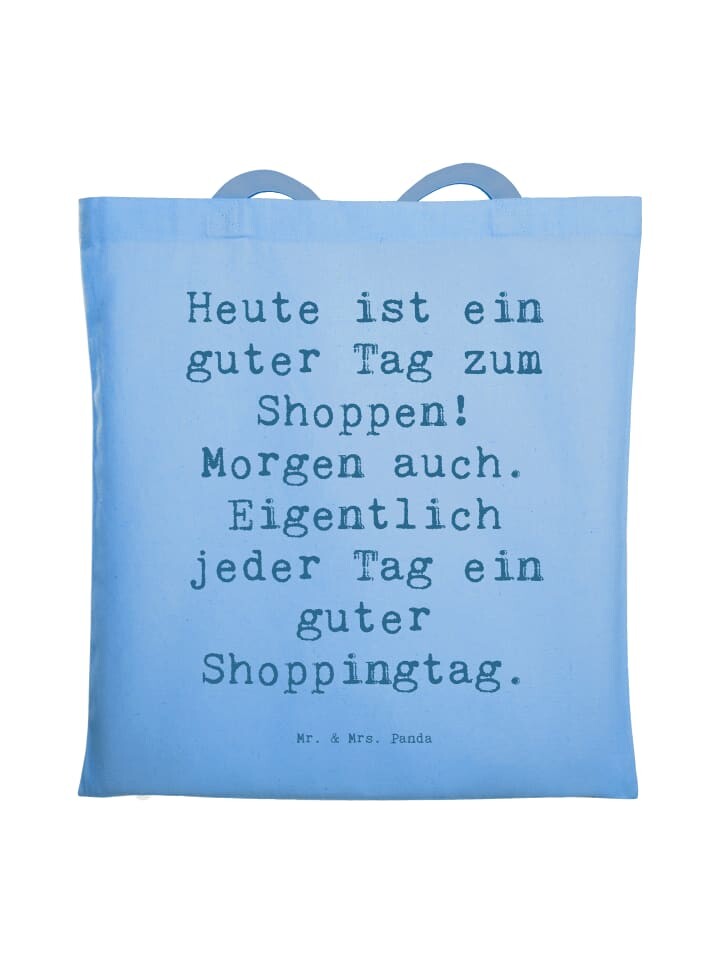 

Сумка Mr. & Mrs. Panda Tragetasche Spruch Heute ist ein guter Tag zum ..., небесно-синий