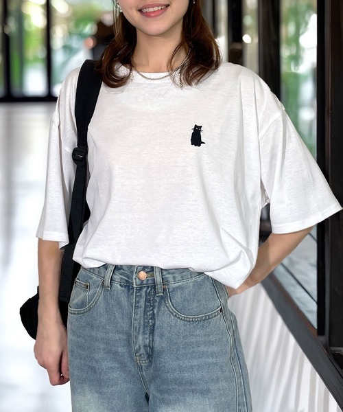 

Футболка с коротким рукавом, ретро-принт «Кот Неко» Candlestick, белый