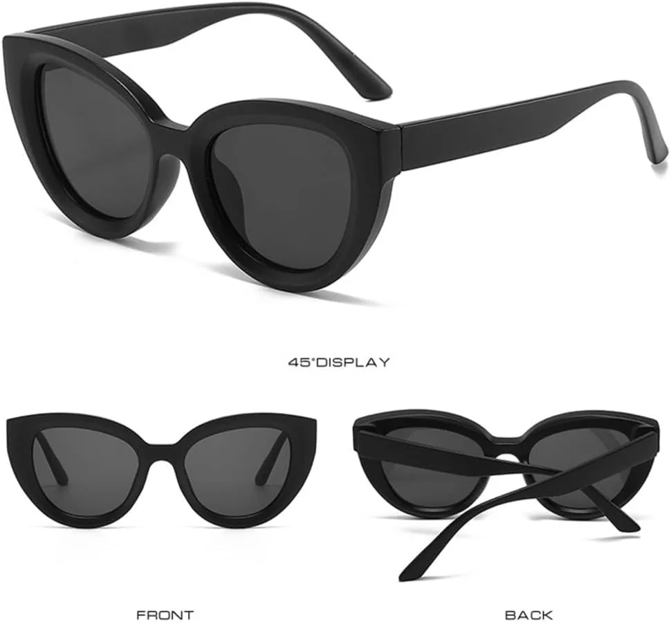 

Большие солнцезащитные очки «кошачий глаз» для женщин, защита от УФ-излучения UV400, ретро-очки для мужчин для активного отдыха на природе HDUBFY, Black Blue