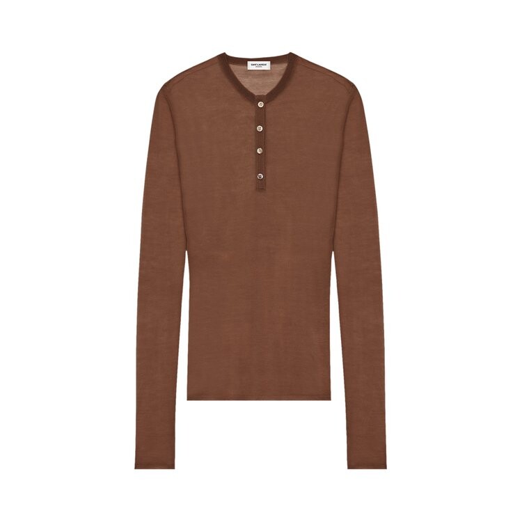 

Рубашка Saint Laurent Henley Shirt, коричневый