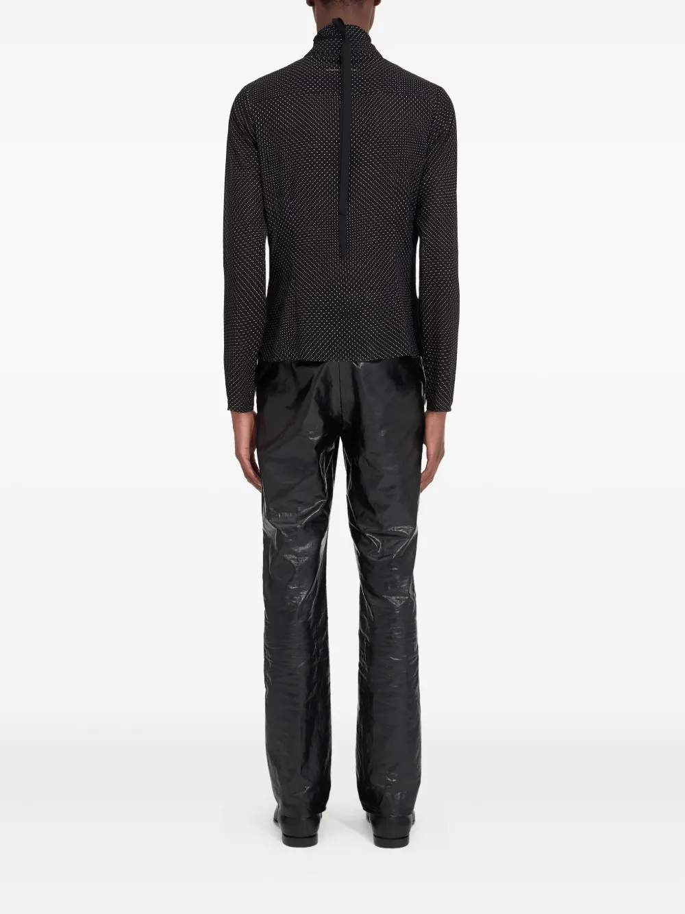 Рубашка в горох с длинными рукавами MM6 Maison Margiela, черный — фото 4