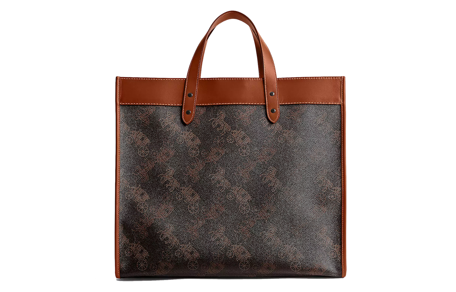 

COACH Полевая холщовая сумка с кожаной отделкой