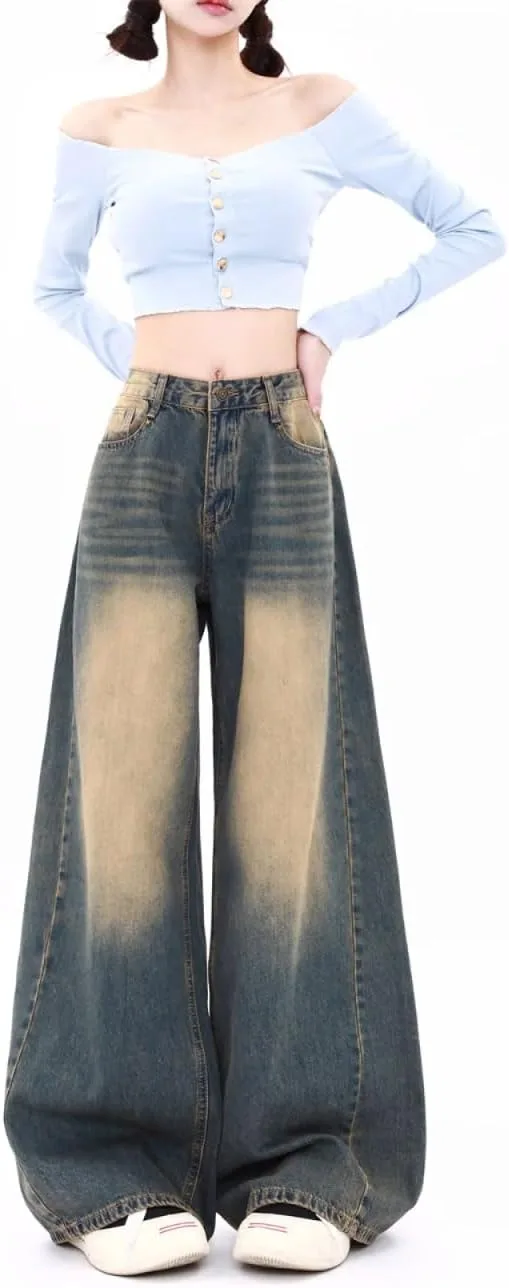 

Винтажные багги джинсы для женщин Pbkabiug