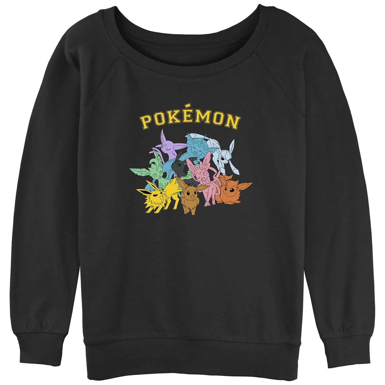 

Юниорская махровая толстовка с напуском и рисунком Pokémon Gotta Catch 'Em All Eeveelutions Licensed Character, черный