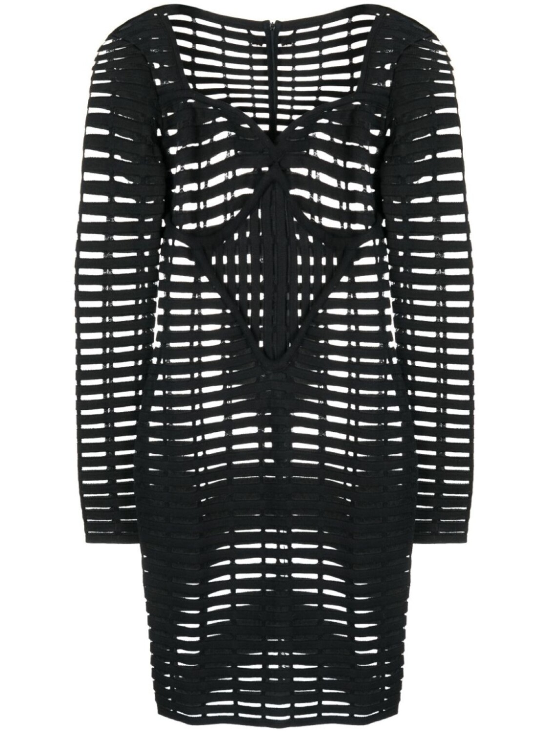 

Genny open-knit bustier minidress, черный
