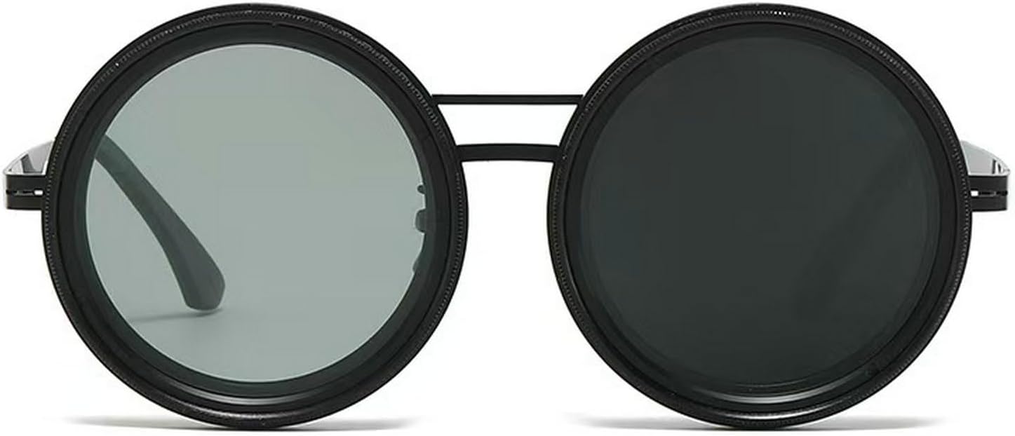 

Поляризованные круглые солнцезащитные очки для мужчин с защитой от УФ-излучения, ручная работа, 1-9 режимов, ретро, ​​черные, регулируемые солнцезащитные очки для женщин mincl, Black