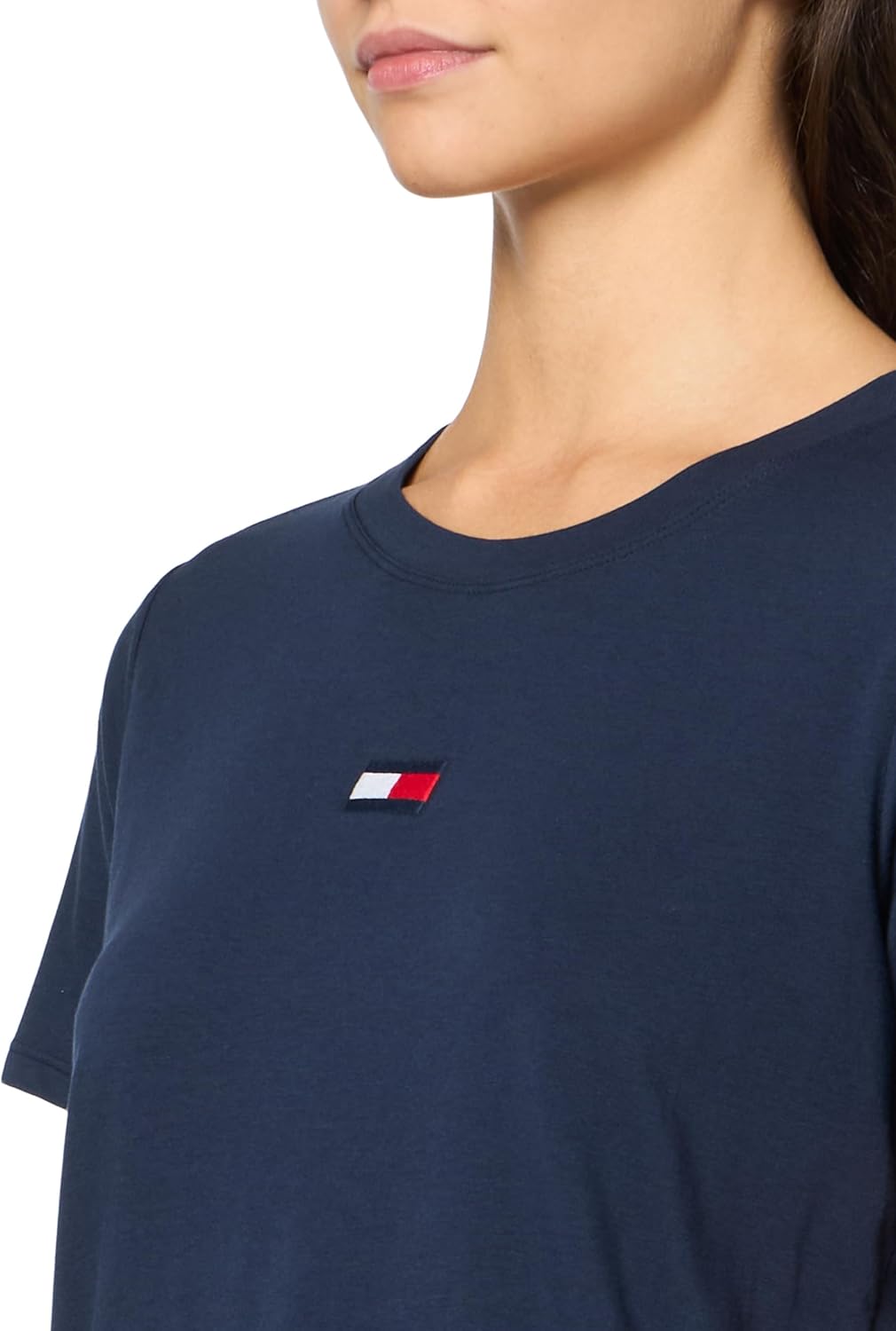 Женская футболка с коротким рукавом и вышитым логотипом Tommy Hilfiger, Navy — фото 3