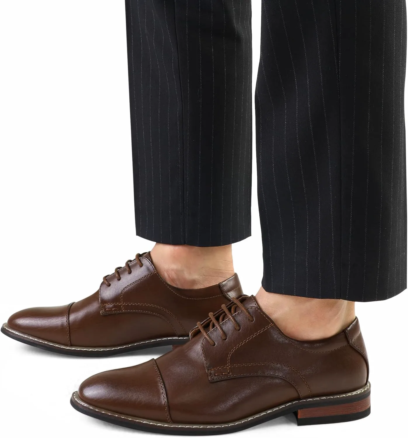 

Мужские классические деловые туфли оксфорды с крыльями и шнуровкой MERIDOS, темно-коричневый