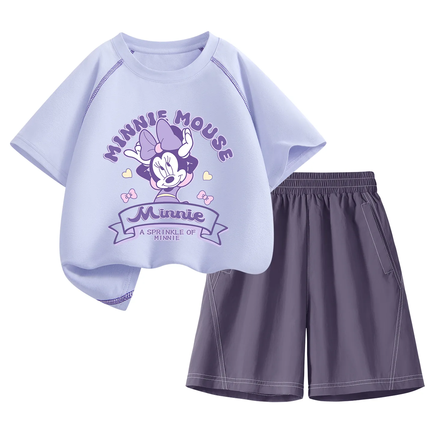 Детская спортивная футболка с круглым вырезом Disney, Di Color Violet+Solid Color Violet