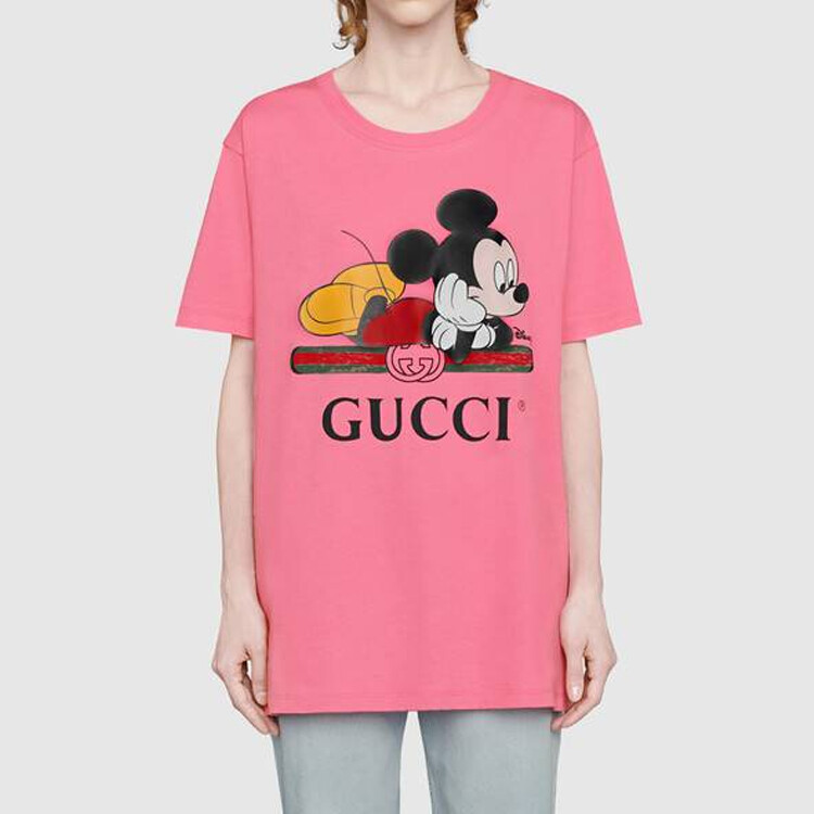 Футболка женская Gucci Disney X Gucci, коллаборация, розовый — фото 3