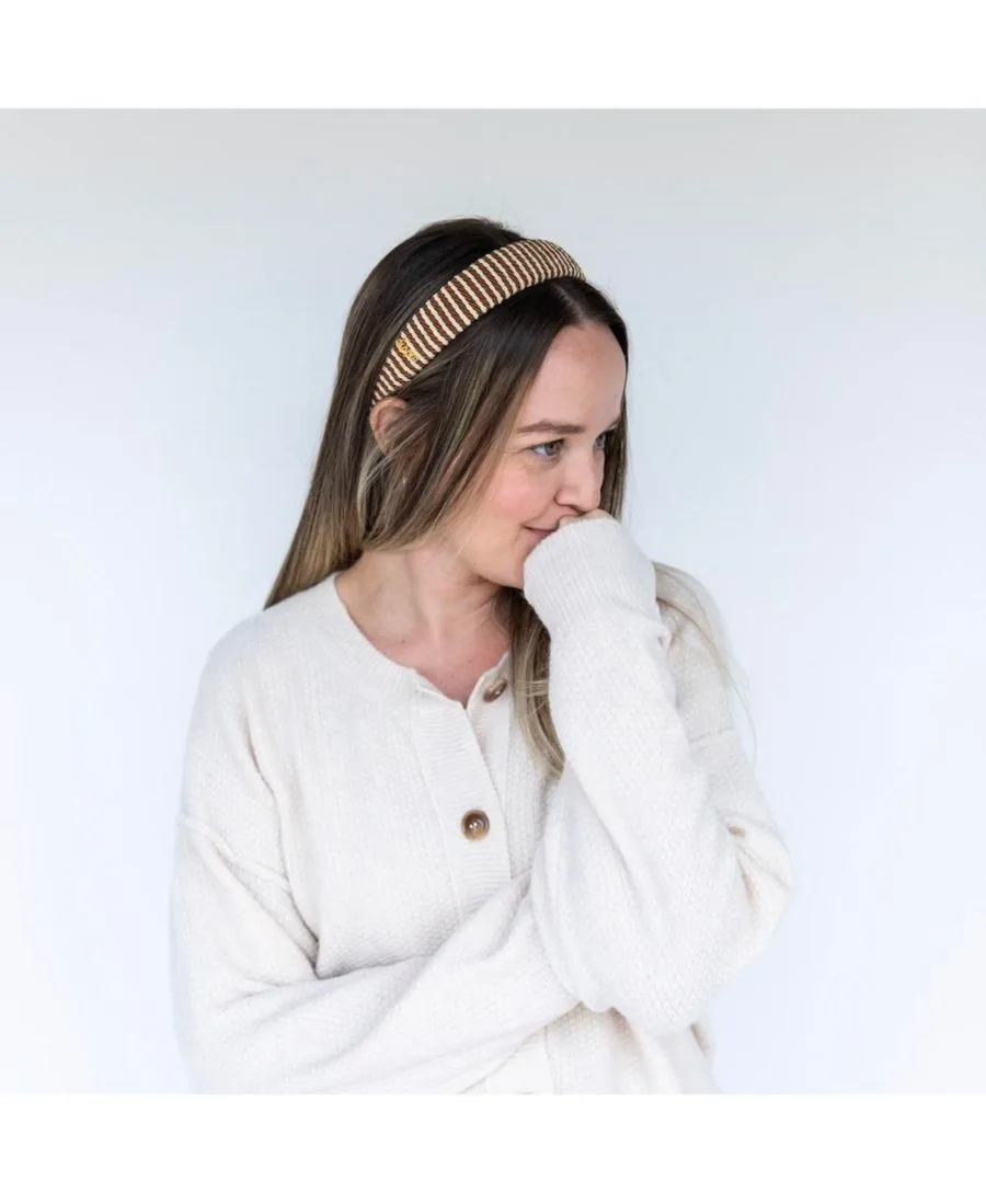 Headbands of Hope Классическая женская мягкая повязка на голову из веревки - золотисто-бежевый — фото 2