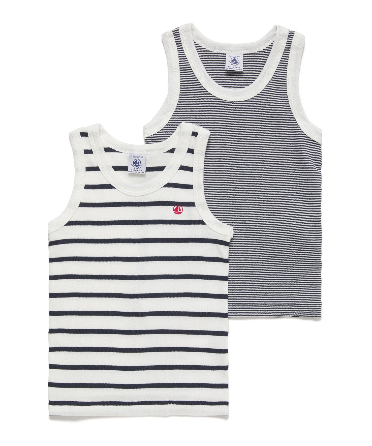 Майки Marinière & Mirale (2 шт.) PETIT BATEAU, Color 1