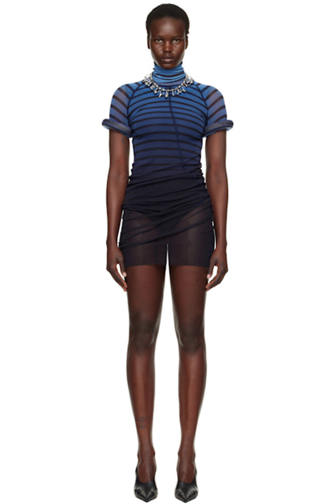 

Синее мини-платье «The Short 3D Striped» Jean Paul Gaultier