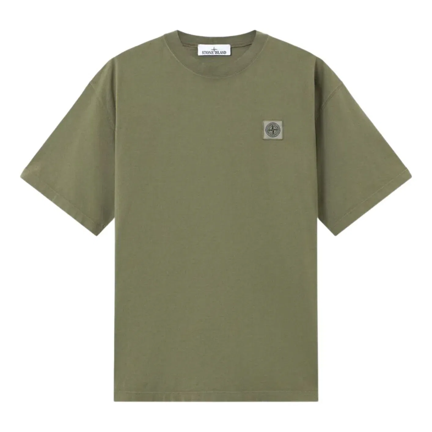 Футболка с нашивкой «Компас» STONE ISLAND 2100030, цвет «Военный зеленый» L1S152100030S0115V005G