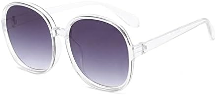 

Солнцезащитные очки в круглой оправе 2027 года для женщин, ретро, ​​черные, увеличенного размера, женские солнцезащитные очки для активного отдыха и вождения MTZJH, Transparent Gray