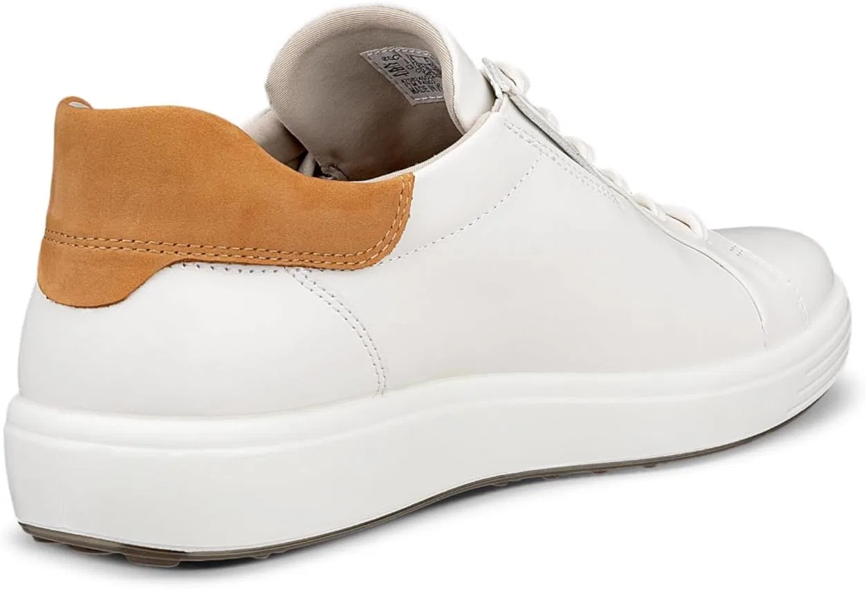 Мужские низкие кроссовки ECCO Soft 7, White Light Brown — фото 3