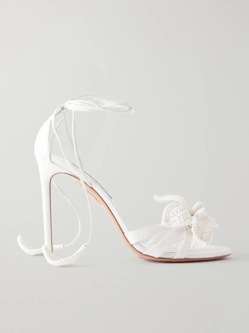 Босоножки Calypso 105 из рафии Aquazzura, белый