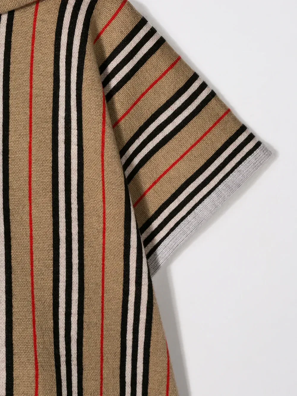 Пончо в полоску Icon Stripe Burberry Kids, бежевый — фото 3