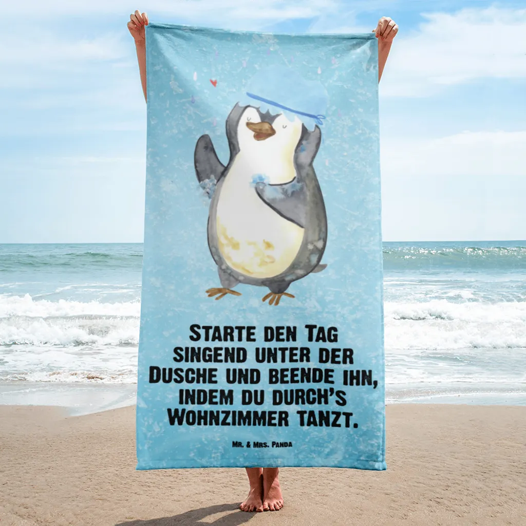 

Пляжное полотенце Mr. & Mrs. Panda, синий