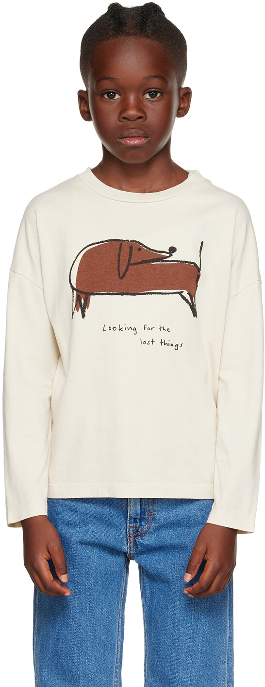 

Детская бежевая футболка с длинным рукавом Lost Things Wynken, Бежевый, Детская бежевая футболка с длинным рукавом Lost Things Wynken