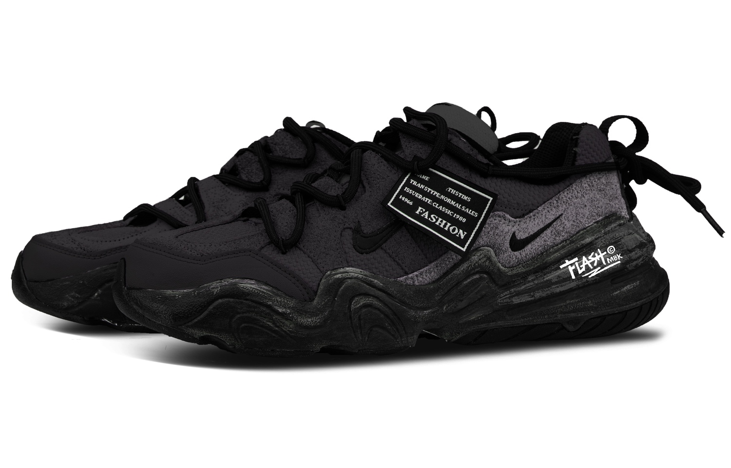 Nike Кроссовки Tech Hera Dark Tide низкие повседневные мужские Black White — фото 4