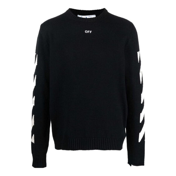 

Свитер fw22 round pullover 'black white' Off-White, черный