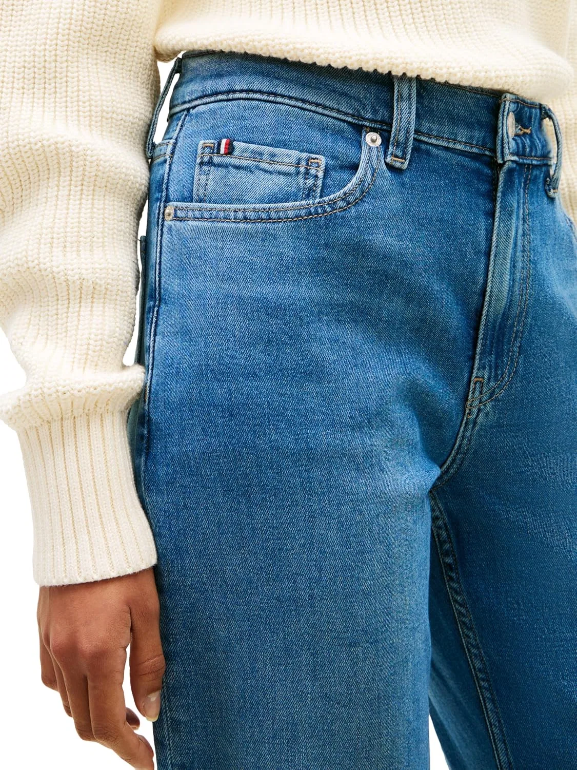 Джинсы Tommy Hilfiger, средняя посадка, прямой крой, средний синий — фото 2