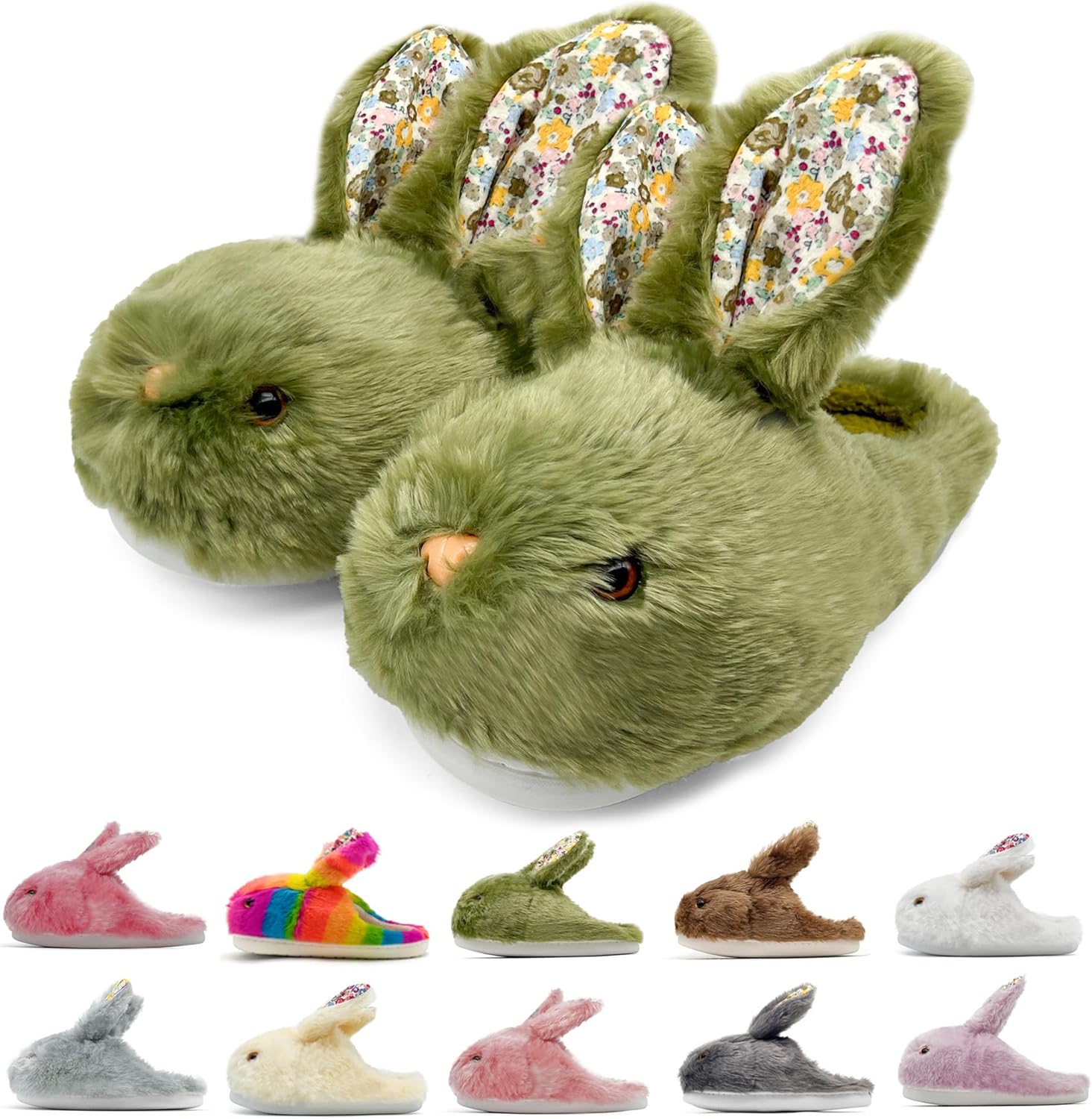 

Домашние тапочки в виде зайчиков для женщин и мужчин Vinnercoco, зеленый