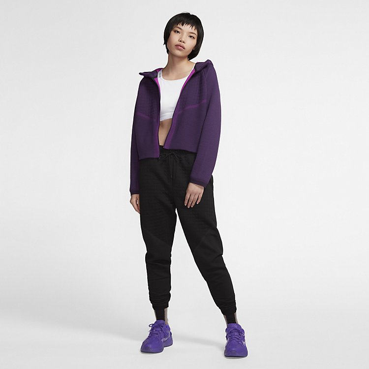 Худи (WMNS) AS W Nike Sportswear TCH FLC ENG Hoodie FZ GRAND PURPLE — фото 2