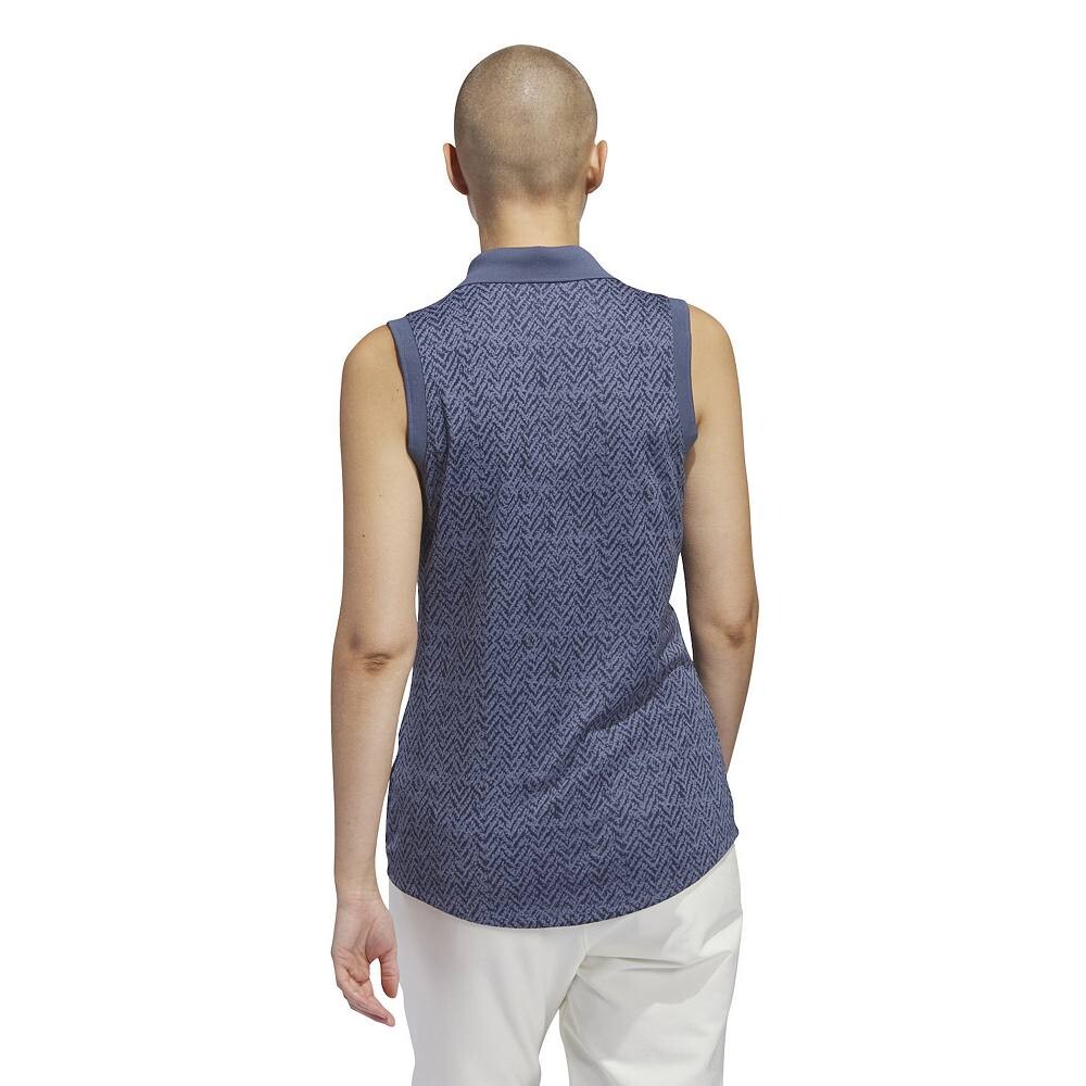 Женская жаккардовая рубашка-поло для гольфа без рукавов adidas Ultimate365 Adidas, цвет Collegiate Navy — фото 2