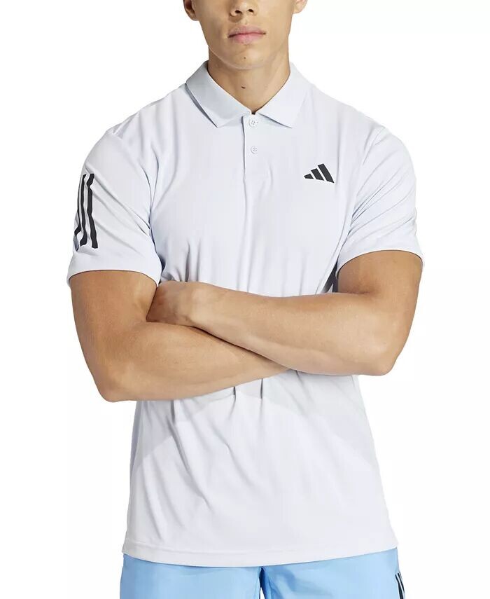 

Мужская теннисная рубашка-поло с короткими рукавами и 3 полосками Performance Club adidas, синий