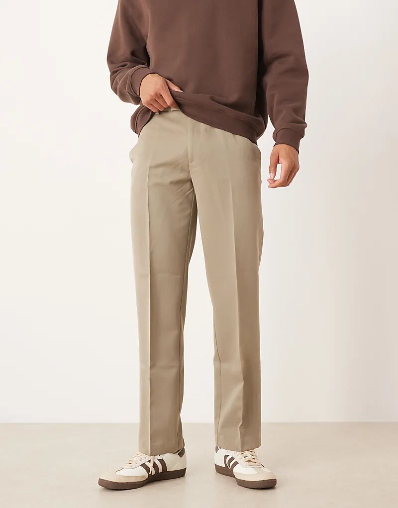 

Элегантные брюки прямого кроя ASOS DESIGN цвета хаки