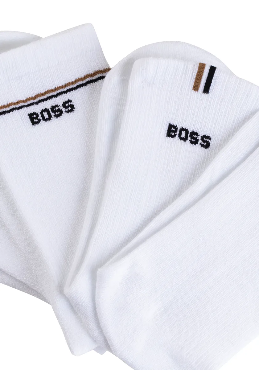 Носки BOSS "2P QS Iconic CC W" (упаковка, 2 пары, 2 шт.), с надписью логотипа BOSS, белый — фото 2