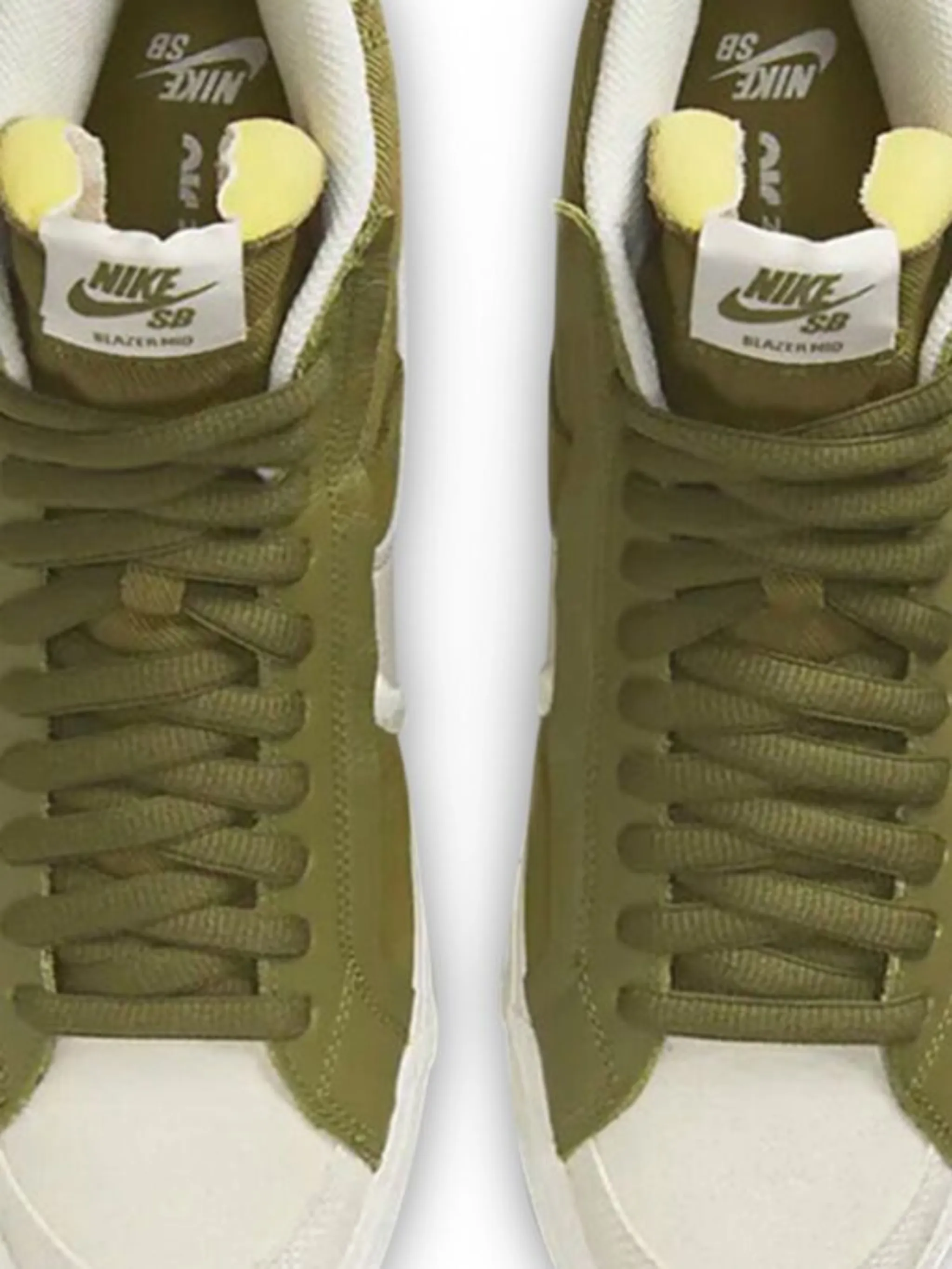 Кеды Zoom Blazer Mid Premium Plus SB Olive Nike, зеленый — фото 2