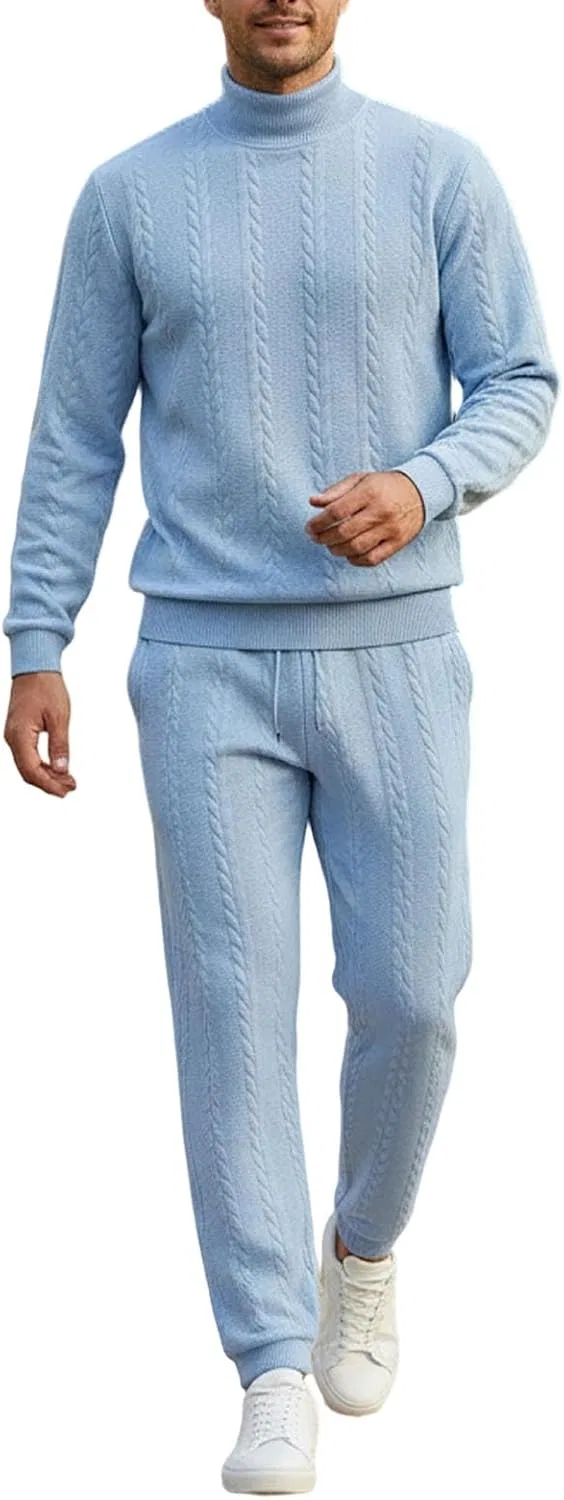 Мужской спортивный костюм из трикотажа, Light Blue