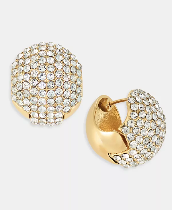

Маленькие серьги-кольца Huggie Hoops с паве, эксклюзивно в Macy's On 34Th, gold