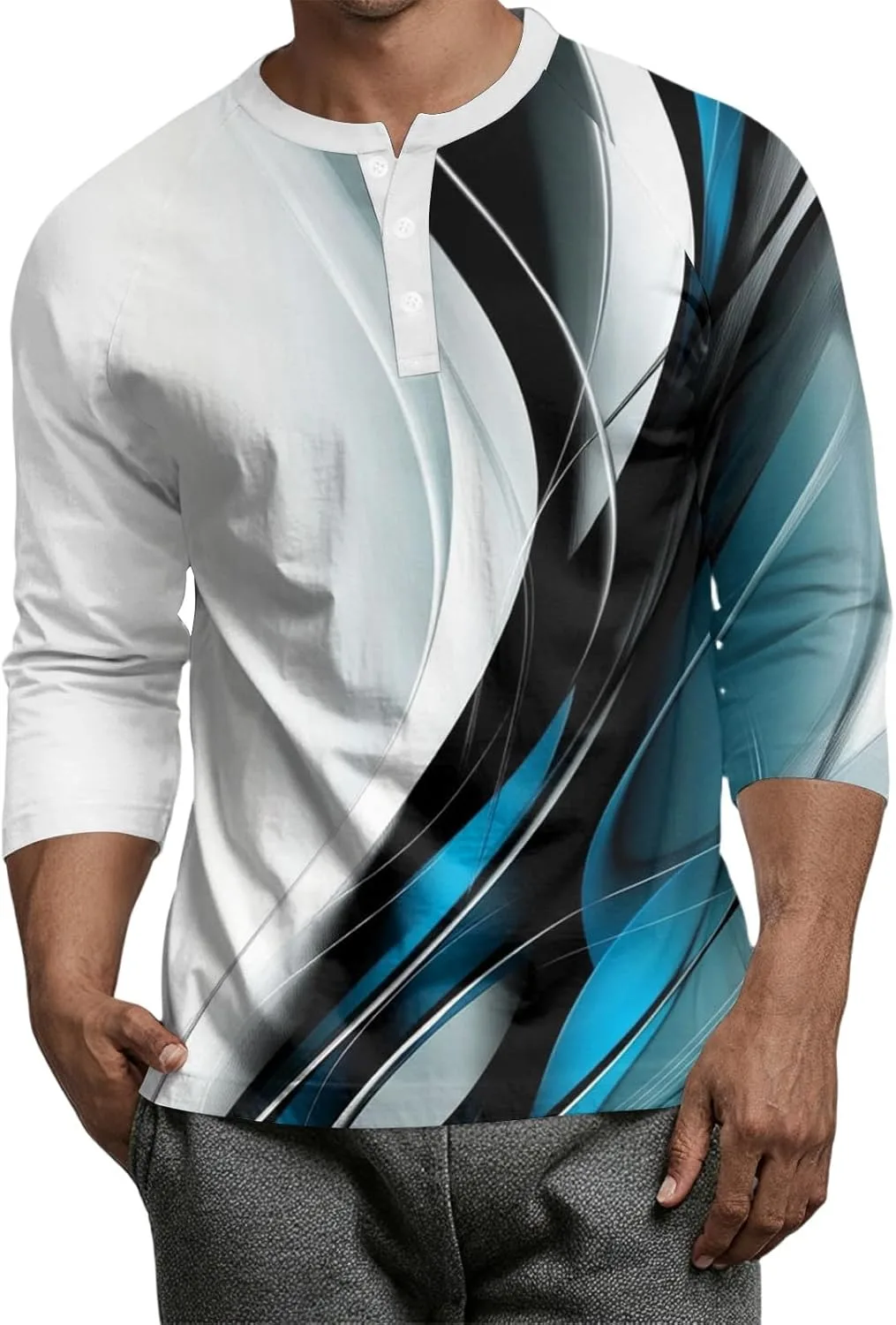 

Мужская бейсболка WENKOMG1 с принтом и регланными рукавами 3/4, размеры S-3XL