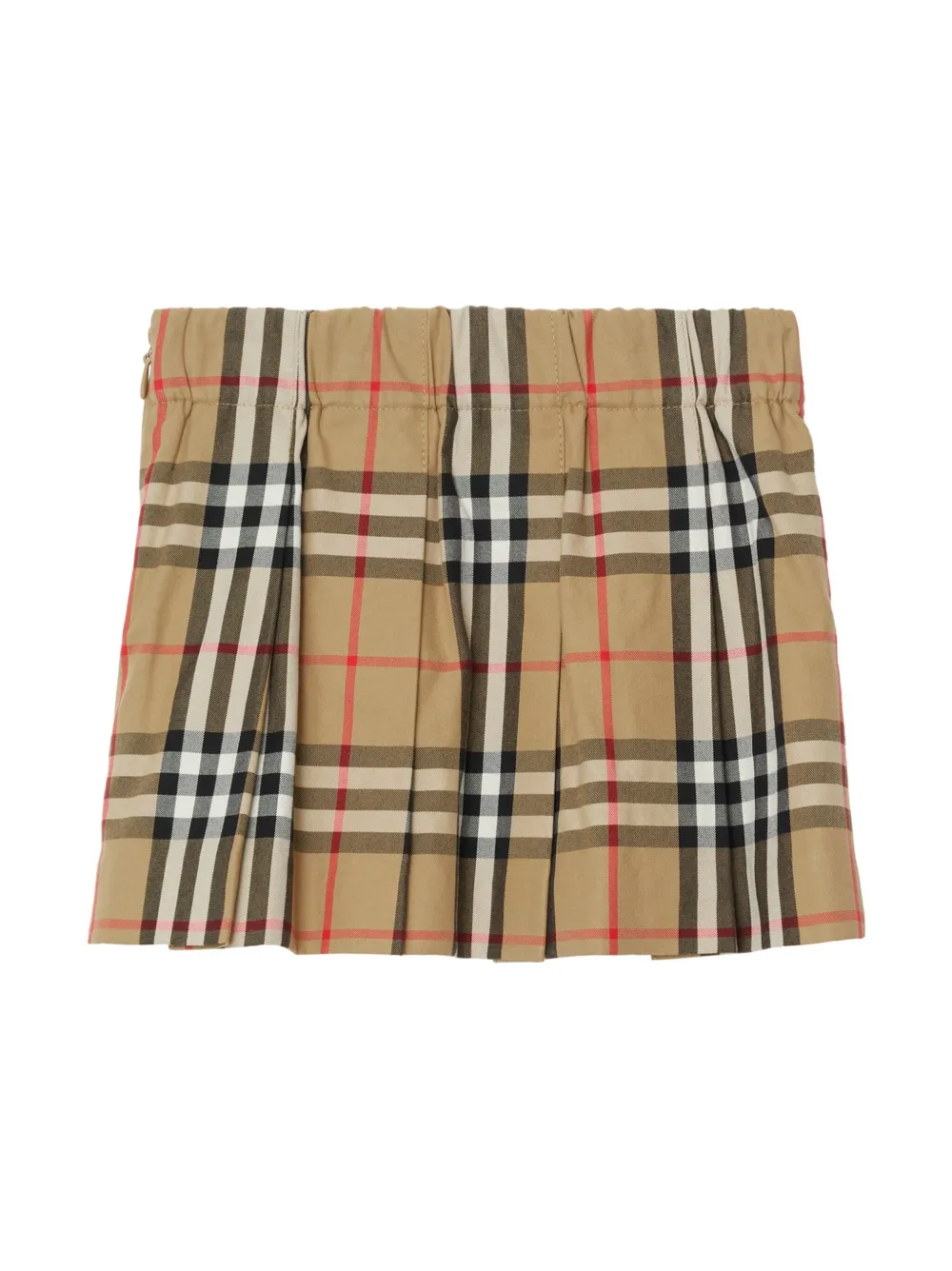 Клетчатая юбка со складками BURBERRY KIDS, нейтральный — фото 2