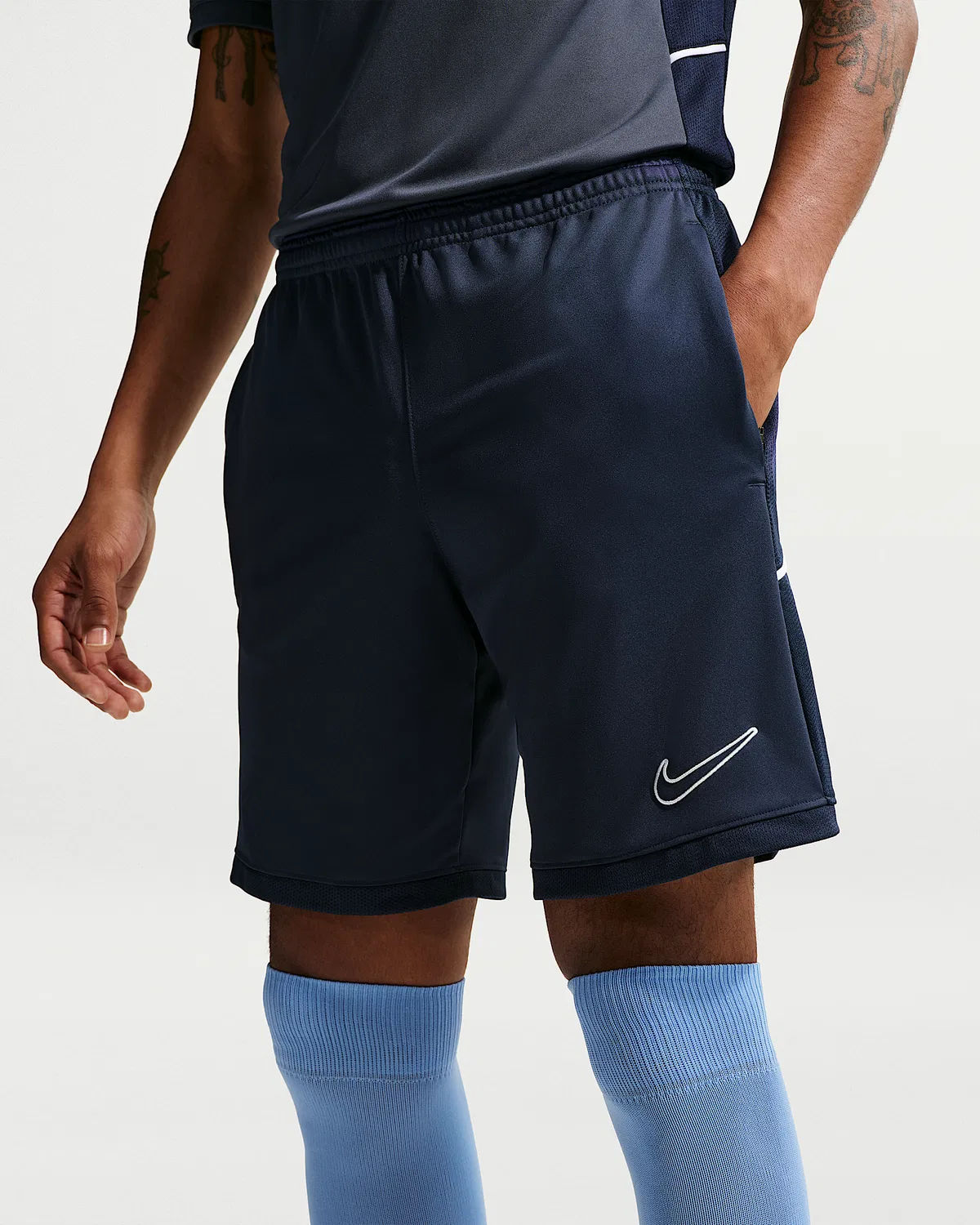 Мужские футбольные шорты Nike Dri-FIT Academy, Midnight Navy/Midnight Navy/White — фото 2